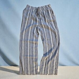 Briggs New York‎ Gray Striped Linen Pants
